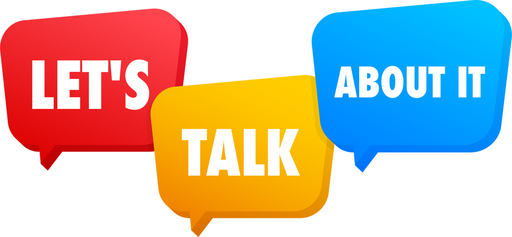 let's talk Dialog, chat speech bubble. Marketing concept.